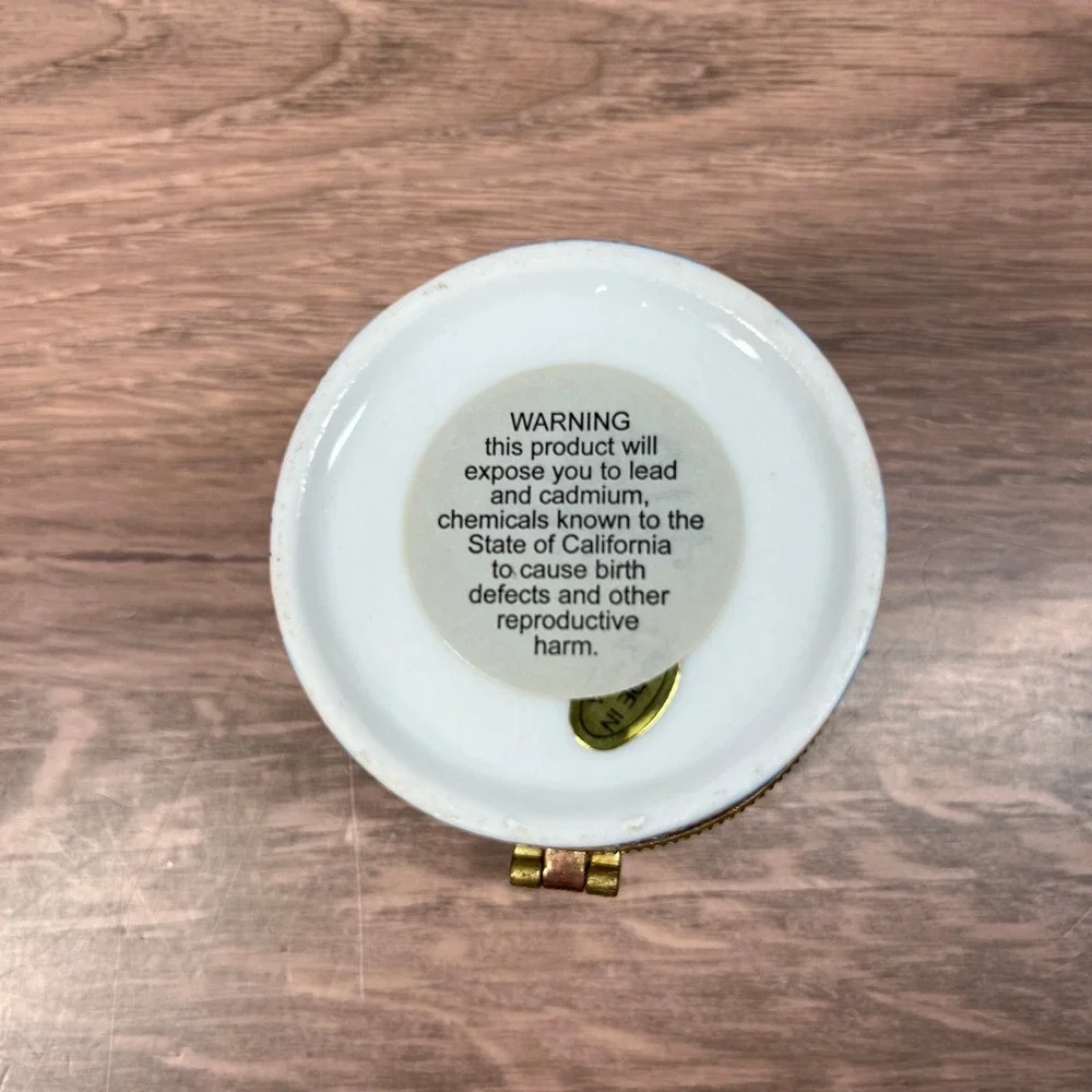 Santa Barbara Dolphin Trinket Box Small Multicolor Porcelain Coastal Souvenir 2" - Picture 7 of 8